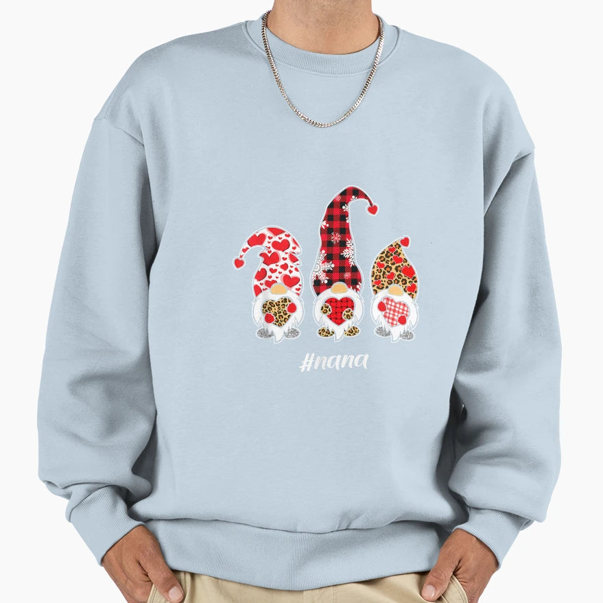 Leopard Nana Gnome Valentine Matching Sweatshirt - Unique Graphic Unisex - T-Shirt, Sweatshirt, Hoodie