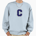 Silver And Navy Varsity Letter C Sweatshirt - Graphic Print for Adults - T-Shirt, Sweatshirt, Hoodie