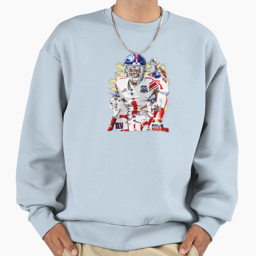 Malik Nabers New York G Collage Sweatshirt - Custom Art Print Men Women - T-Shirt, Sweatshirt, Hoodie