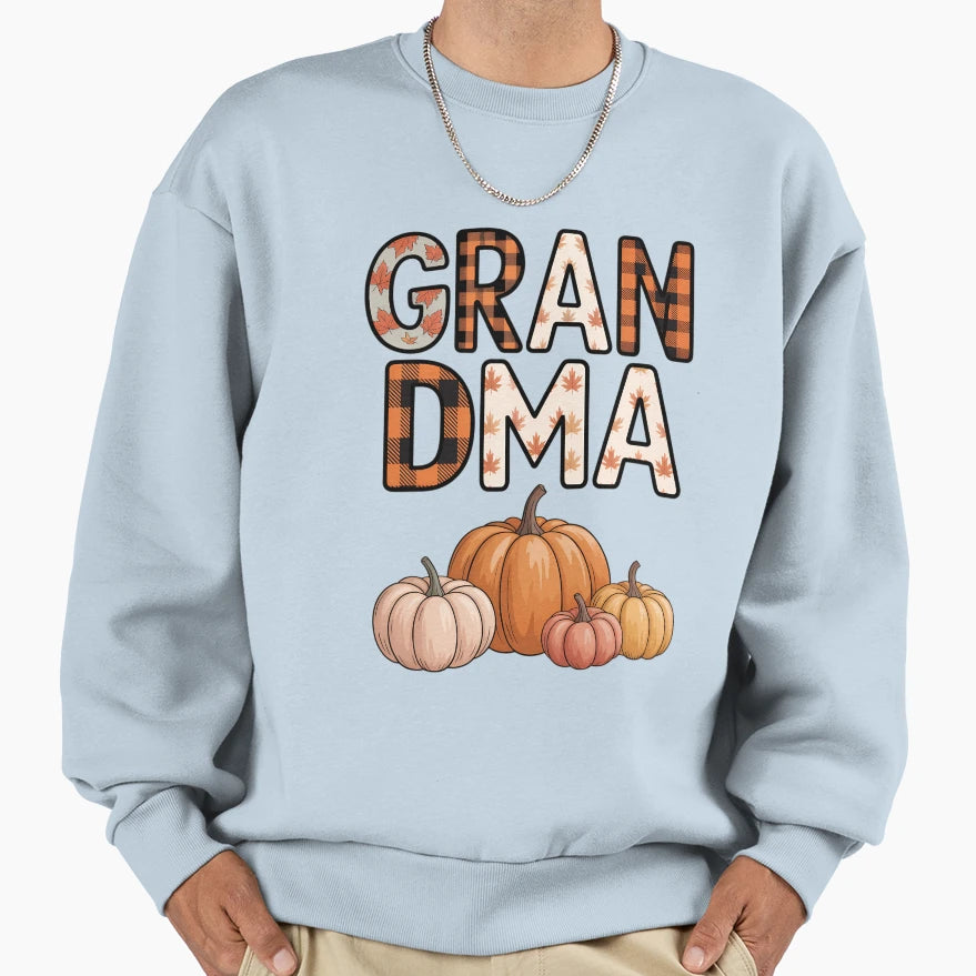 Grandma Pumpkin Fall Plaid Autumn Sweatshirt - Streetwear Style for Adults - T-Shirt, Sweatshirt, Hoodie