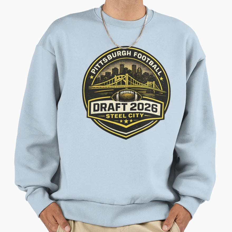 Pittsburgh Football Draft 2026 Sweatshirt - Fun Novelty Design for Adults - T-Shirt, Sweatshirt, Hoodie