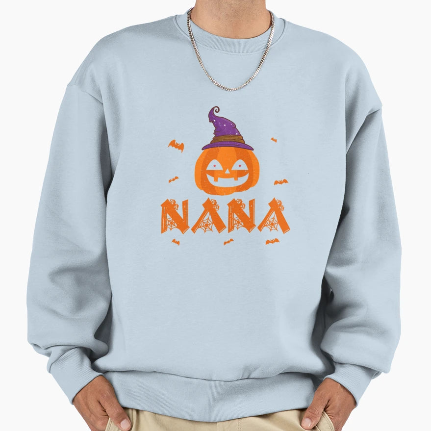 Pumpkin Witch Hat Nana Family Matching Sweatshirt - Unique Graphic Unisex - T-Shirt, Sweatshirt, Hoodie