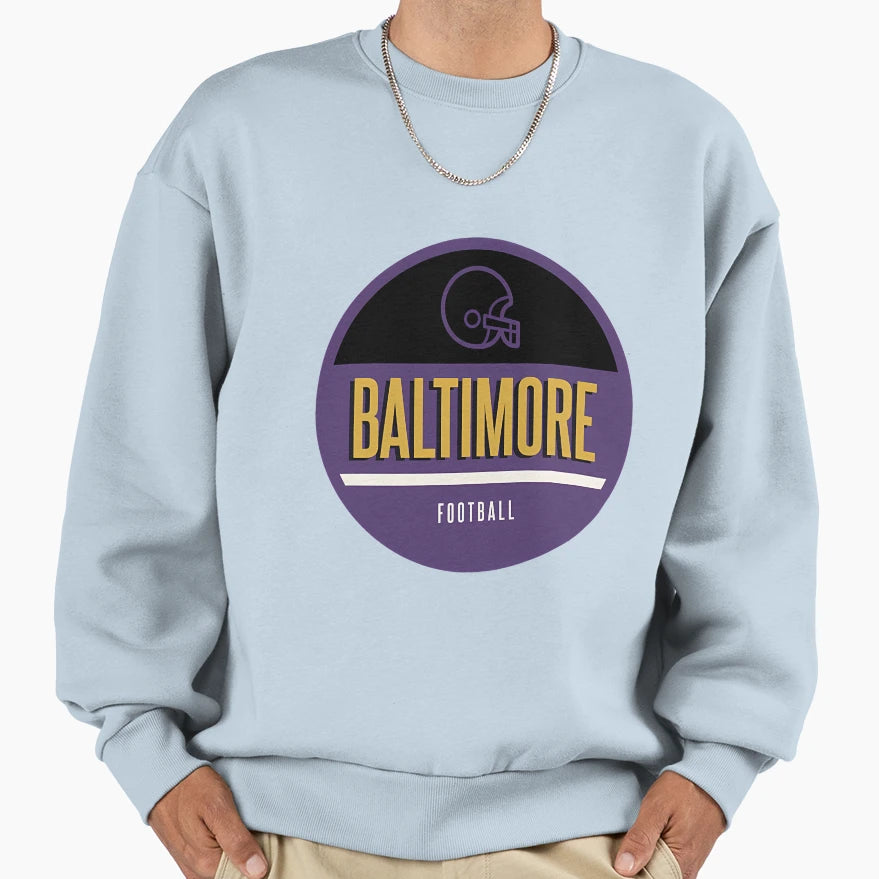 Baltimore Football Sweatshirt - Aesthetic Graphic Men Women - T-Shirt, Sweatshirt, Hoodie