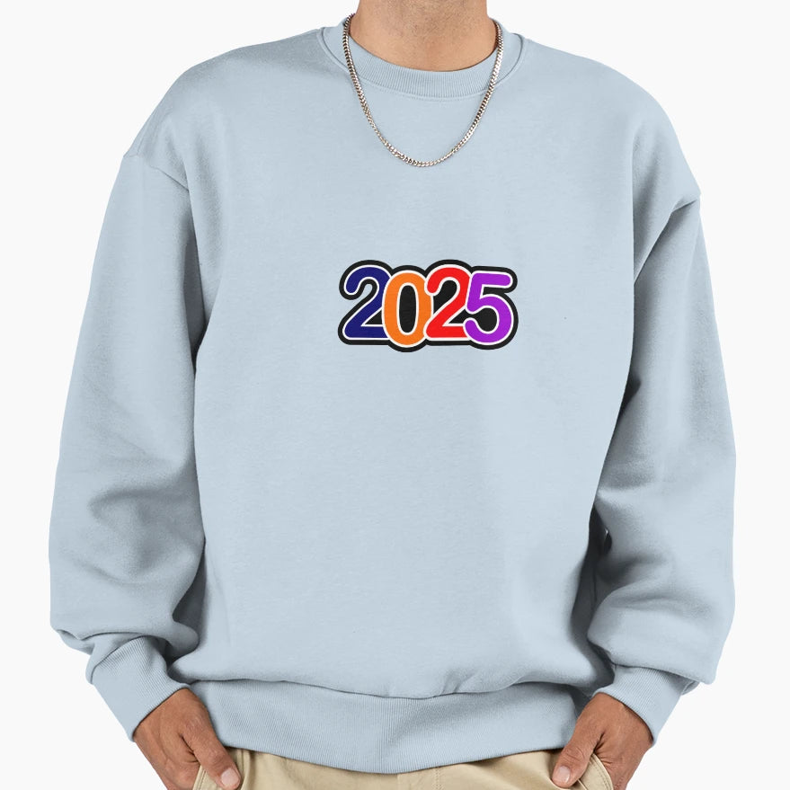 Happy New Year 2025 Sweatshirt - Minimalist Print Men Women - T-Shirt, Sweatshirt, Hoodie