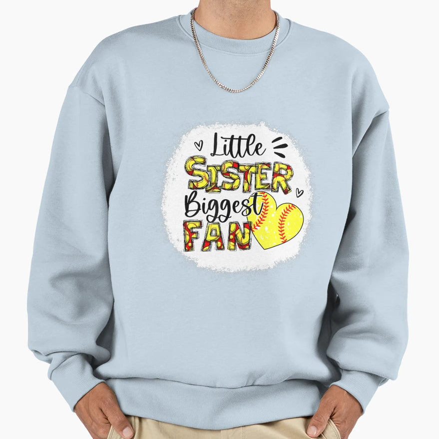 Softball Sister Little Sister Sweatshirt - Custom Art Print Men Women - T-Shirt, Sweatshirt, Hoodie