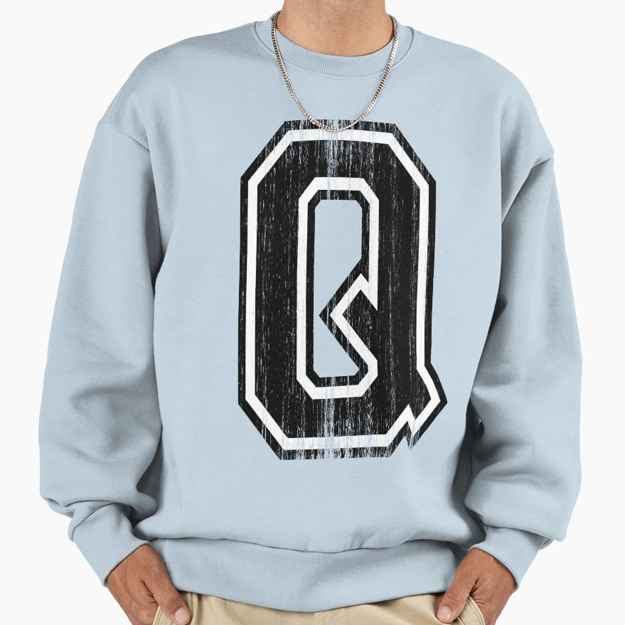 Big Varsity Letter Q Sweatshirt - Graphic Print Unisex - T-Shirt, Sweatshirt, Hoodie