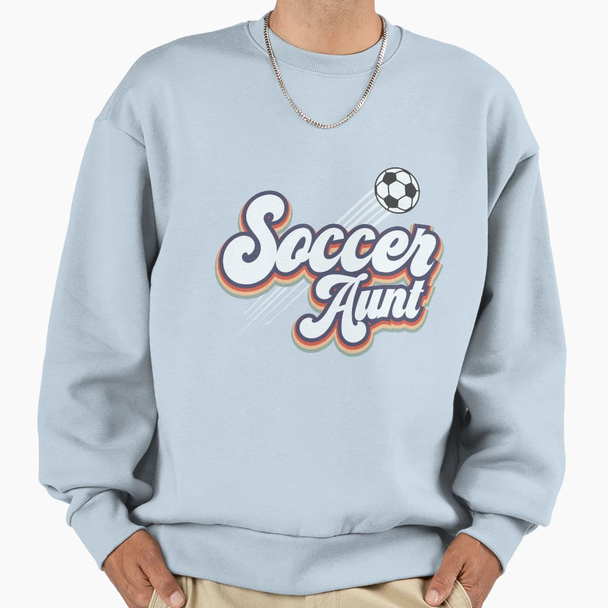 Soccer Aunt Soccer Auntie Soccer Ball Sweatshirt - Graphic Print Men Women - T-Shirt, Sweatshirt, Hoodie