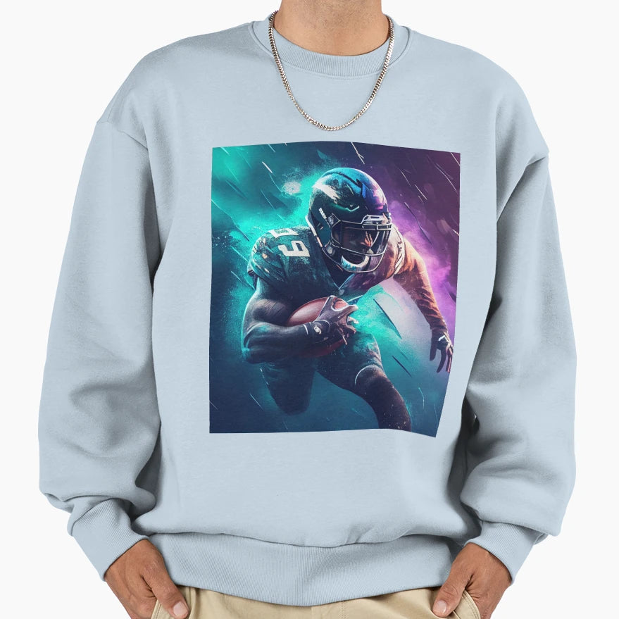 Sprint To Victory Football Player Sweatshirt - Graphic Print Unisex - T-Shirt, Sweatshirt, Hoodie