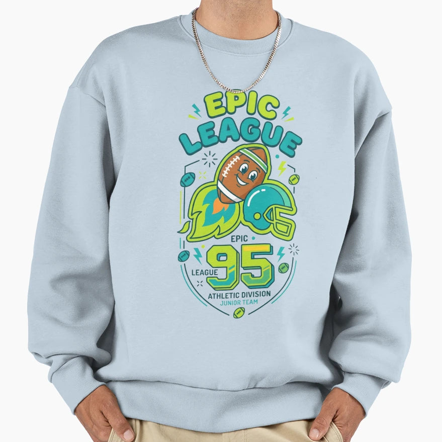 Varsity Football Epic League 95 Sweatshirt - Fun Novelty Design Men Women - T-Shirt, Sweatshirt, Hoodie