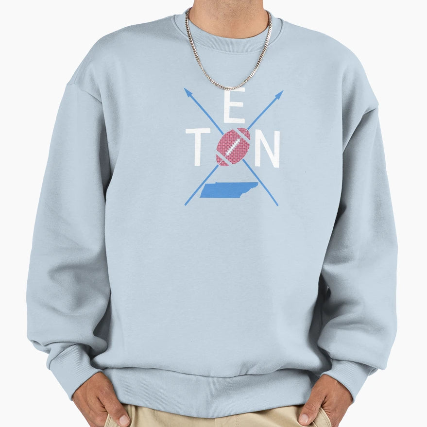 Tennessee Pro Football Arrow Cross Sweatshirt - Streetwear Style Unisex - T-Shirt, Sweatshirt, Hoodie