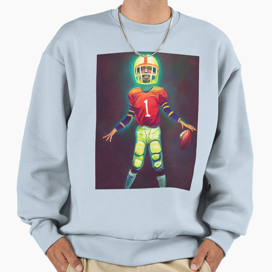 Football Player Hall T-Shirt - Aesthetic Graphic for Adults - T-Shirt, Sweatshirt, Hoodie