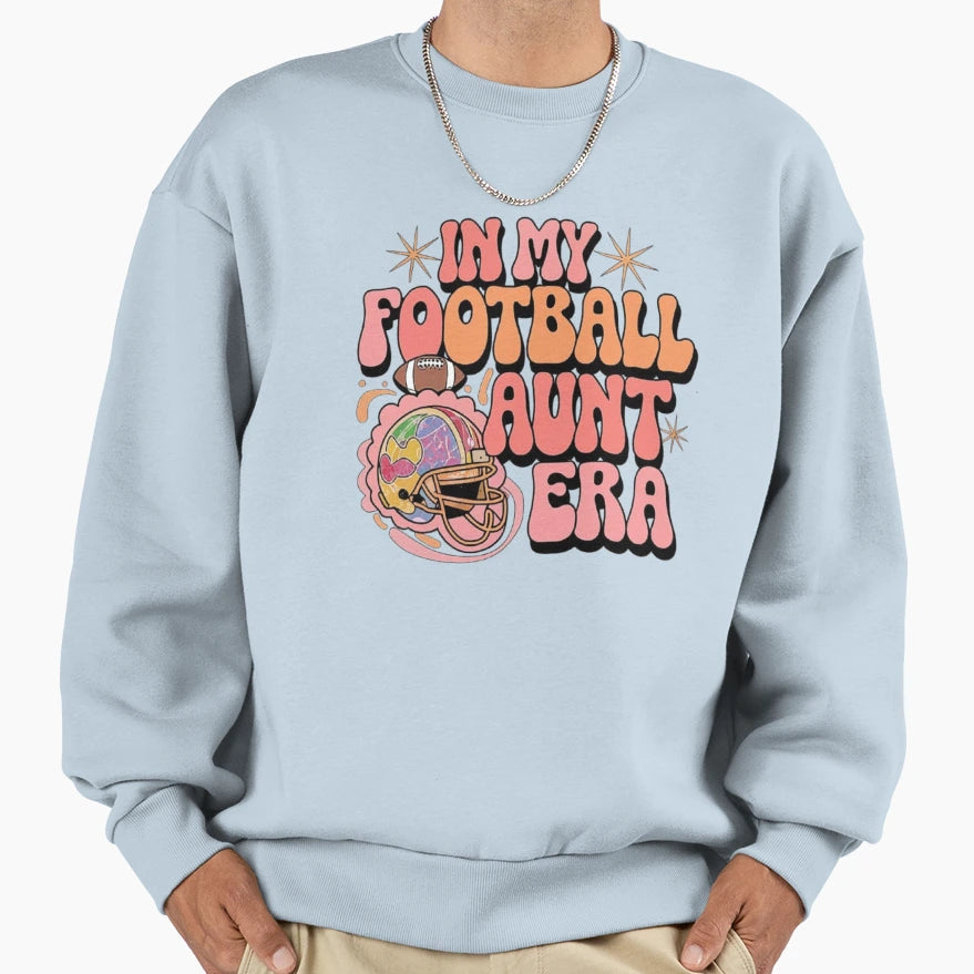 Football Aunt Era Groovy Sweatshirt - Casual Everyday Wear for Adults - T-Shirt, Sweatshirt, Hoodie