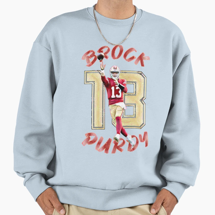 Brock Purdyfootball Sweatshirt - Custom Art Print Men Women - T-Shirt, Sweatshirt, Hoodie