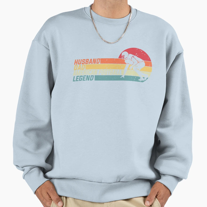 Husband Dad American Football Sweatshirt - Trendy Graphic for Adults - T-Shirt, Sweatshirt, Hoodie