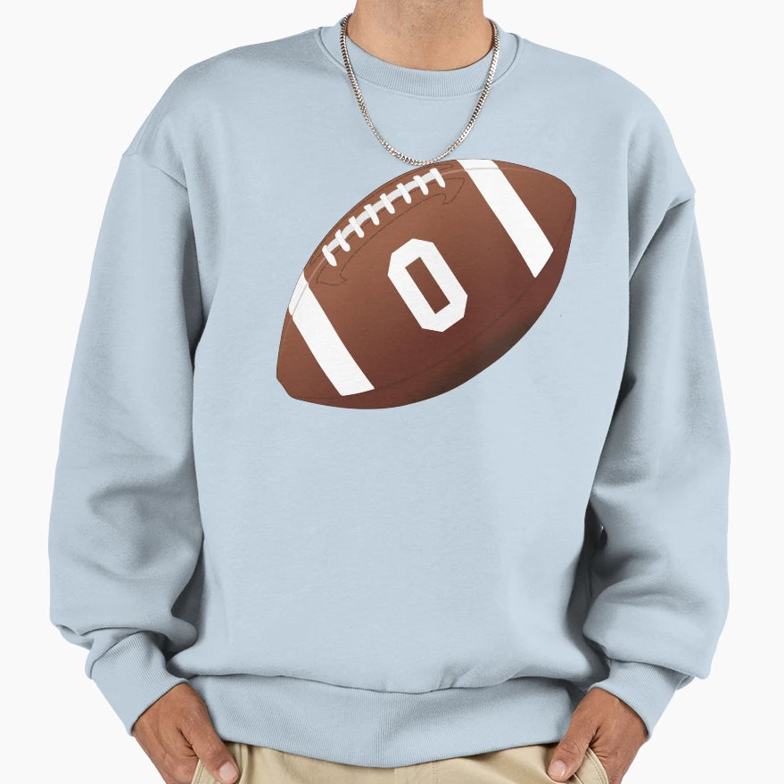 American Football Ball Number 0 Zero Sweatshirt - Graphic Print Men Women - T-Shirt, Sweatshirt, Hoodie