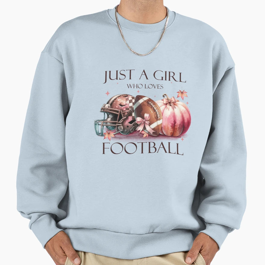 Just Who Loves Football Fall Sweatshirt - Fun Novelty Design Unisex - T-Shirt, Sweatshirt, Hoodie