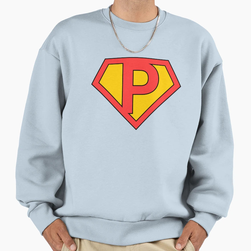 Letter P Super Letter Red And Sweatshirt - Novelty Apparel for Adults - T-Shirt, Sweatshirt, Hoodie
