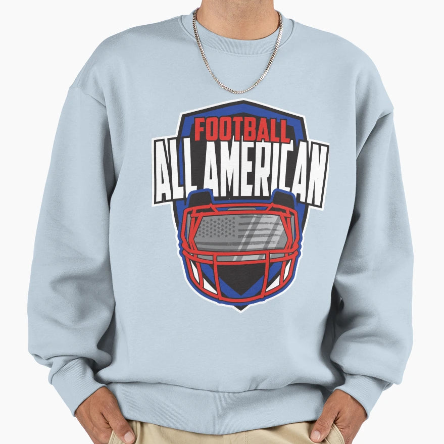 Football All American Flag Sweatshirt - Fun Novelty Design for Adults - T-Shirt, Sweatshirt, Hoodie