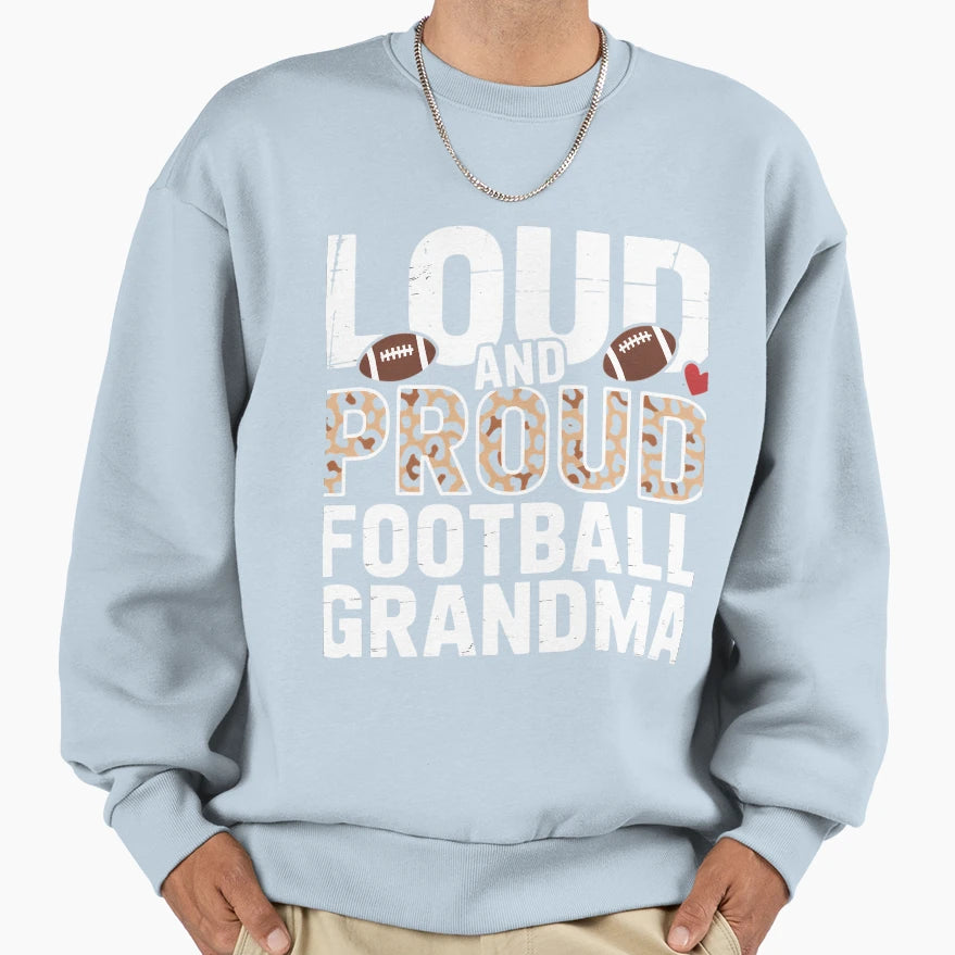 Leopard Football Grandma Family Sweatshirt - Casual Everyday Wear Unisex - T-Shirt, Sweatshirt, Hoodie