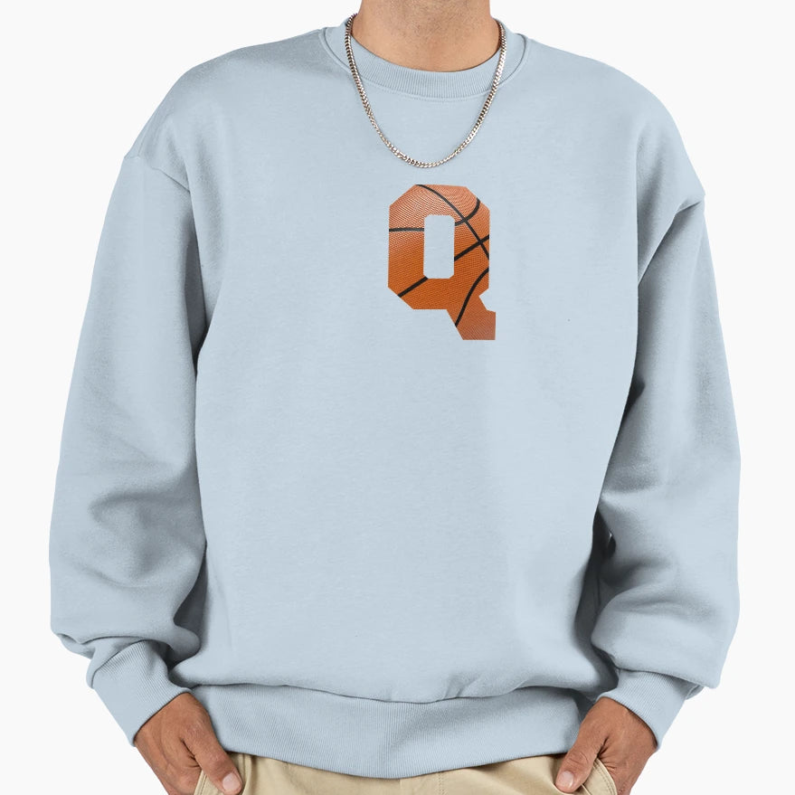 Personalized Basketball Monogram Initial Sweatshirt - Graphic Print Unisex - T-Shirt, Sweatshirt, Hoodie