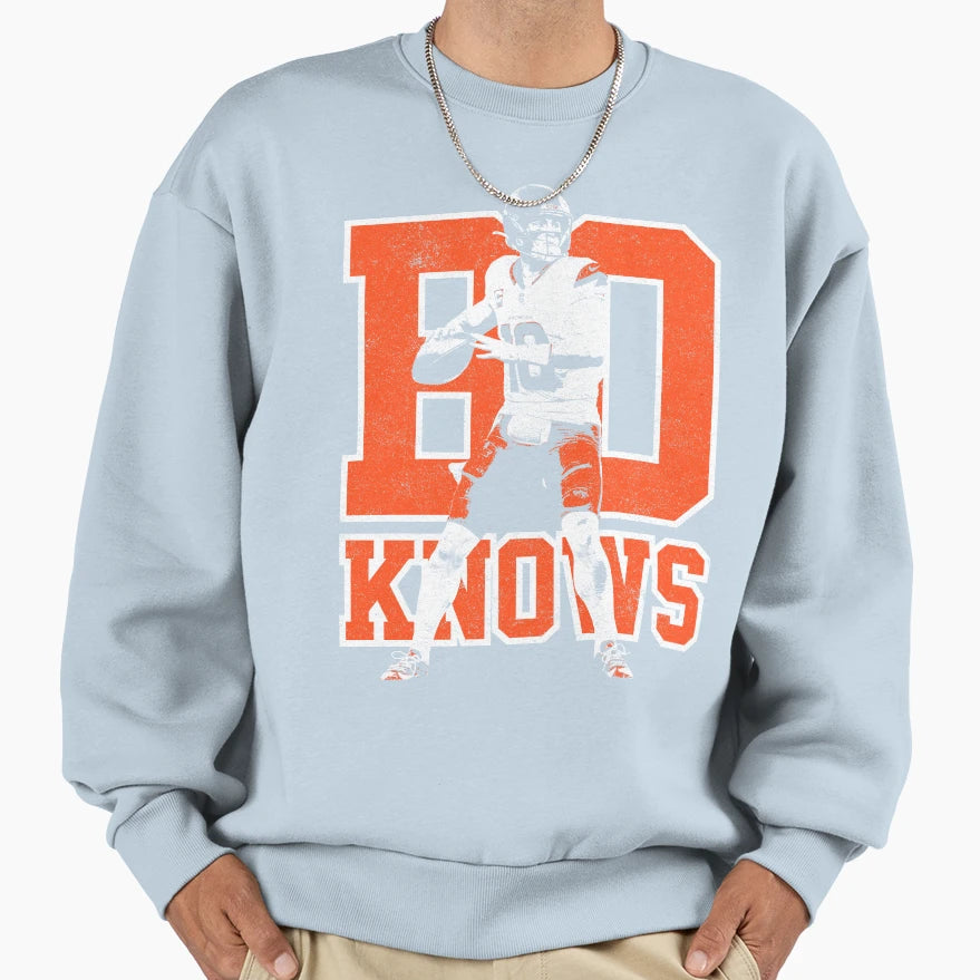 Bo Knows Bo Nix Sweatshirt - Minimalist Print for Adults - T-Shirt, Sweatshirt, Hoodie