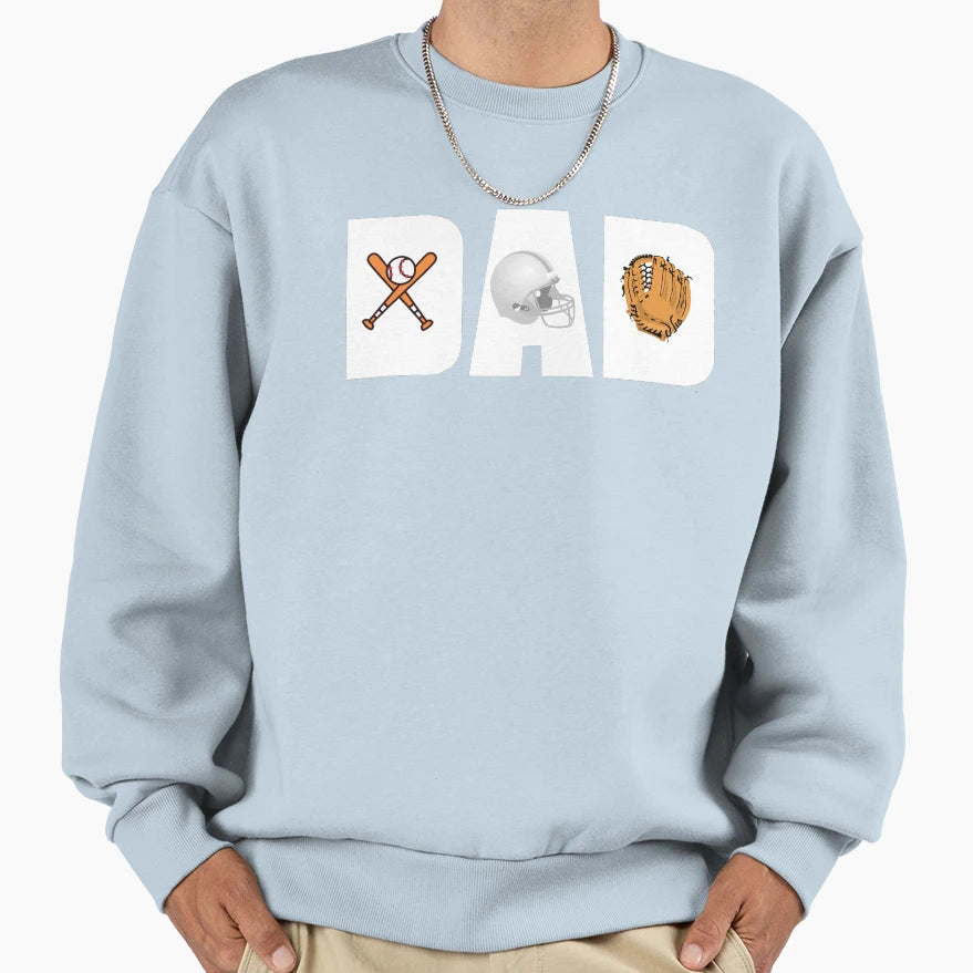 Dad Baseball Funny Dads Worlds Best T-Shirt - Graphic Print Men Women - T-Shirt, Sweatshirt, Hoodie