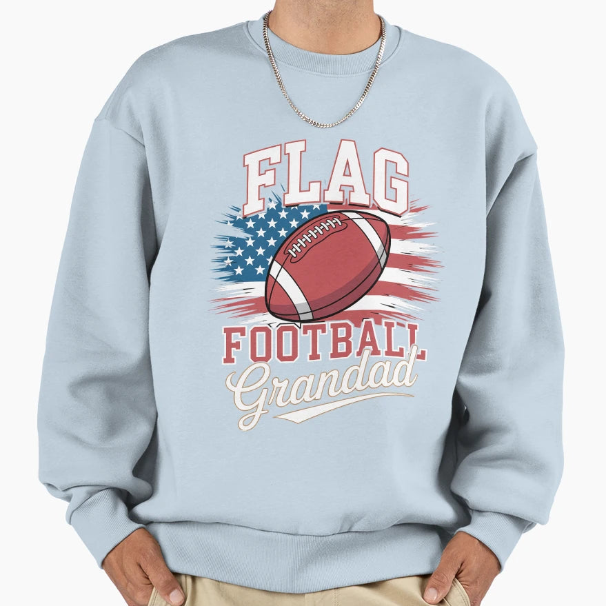 Mens American Flag Football Grandad Sweatshirt - Streetwear Style Unisex - T-Shirt, Sweatshirt, Hoodie