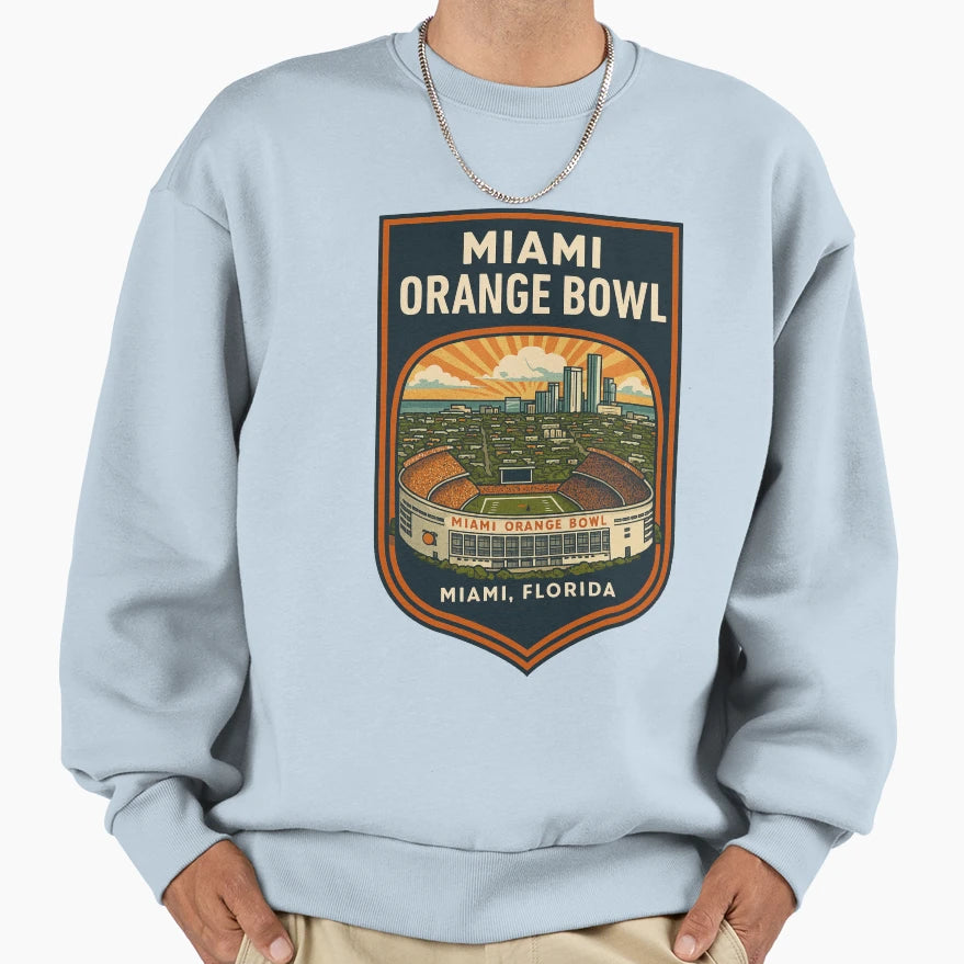 Miami Orange Bowl Stadium Sweatshirt - Unique Graphic Unisex - T-Shirt, Sweatshirt, Hoodie