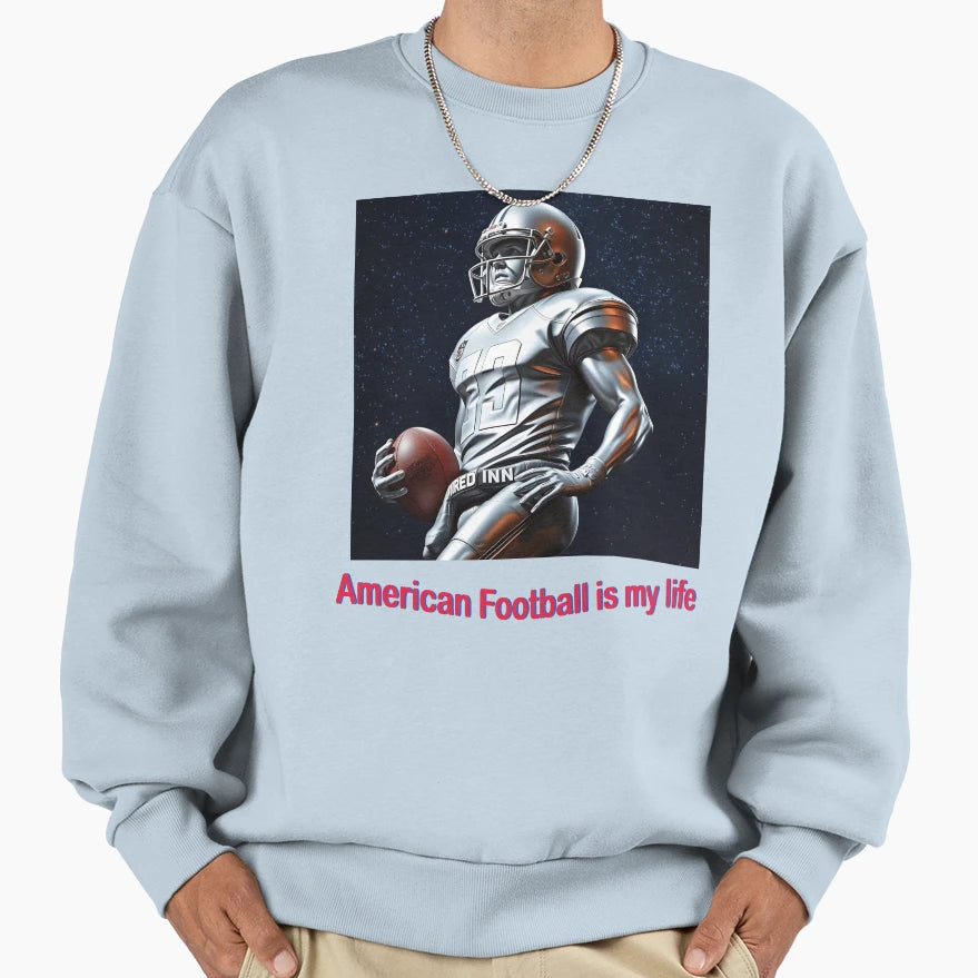 American Football Player Sweatshirt - Trendy Graphic Unisex - T-Shirt, Sweatshirt, Hoodie