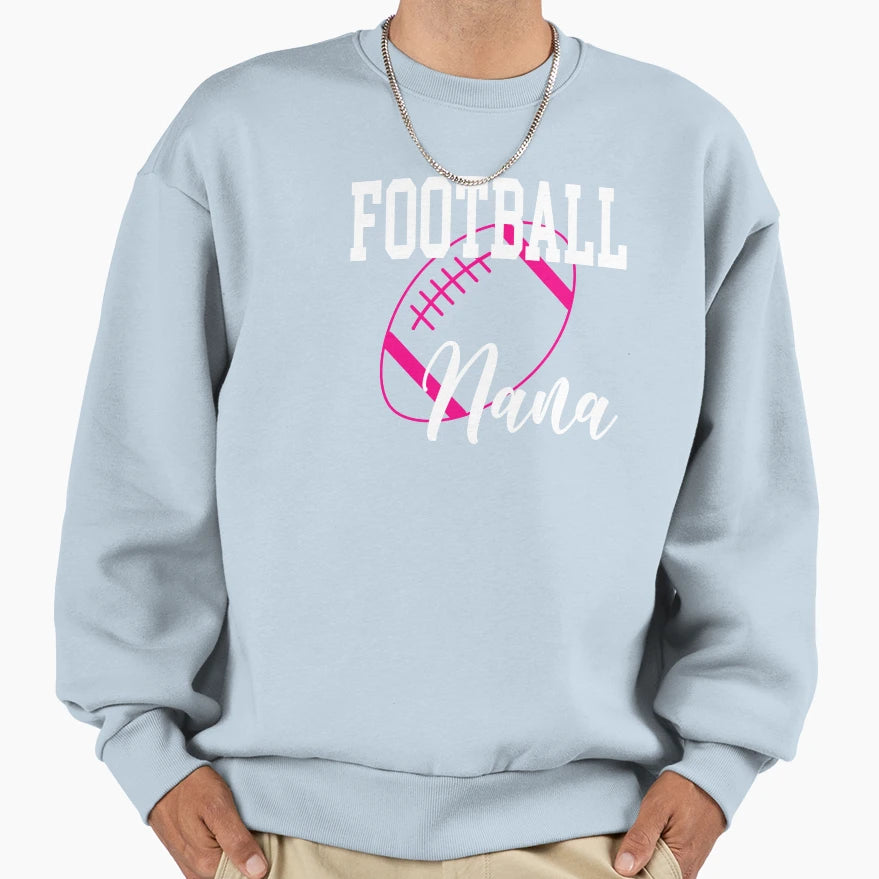 Football Nana American Football Lover Sweatshirt - Graphic Print Unisex - T-Shirt, Sweatshirt, Hoodie