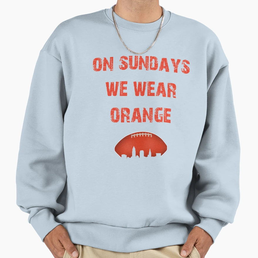 Cleveland Football We Wear Orange Sweatshirt - Minimalist Print for Adults - T-Shirt, Sweatshirt, Hoodie