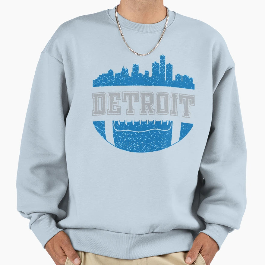 Lions Football Fan Detroit Skyline Sweatshirt - Streetwear Style Men Women - T-Shirt, Sweatshirt, Hoodie