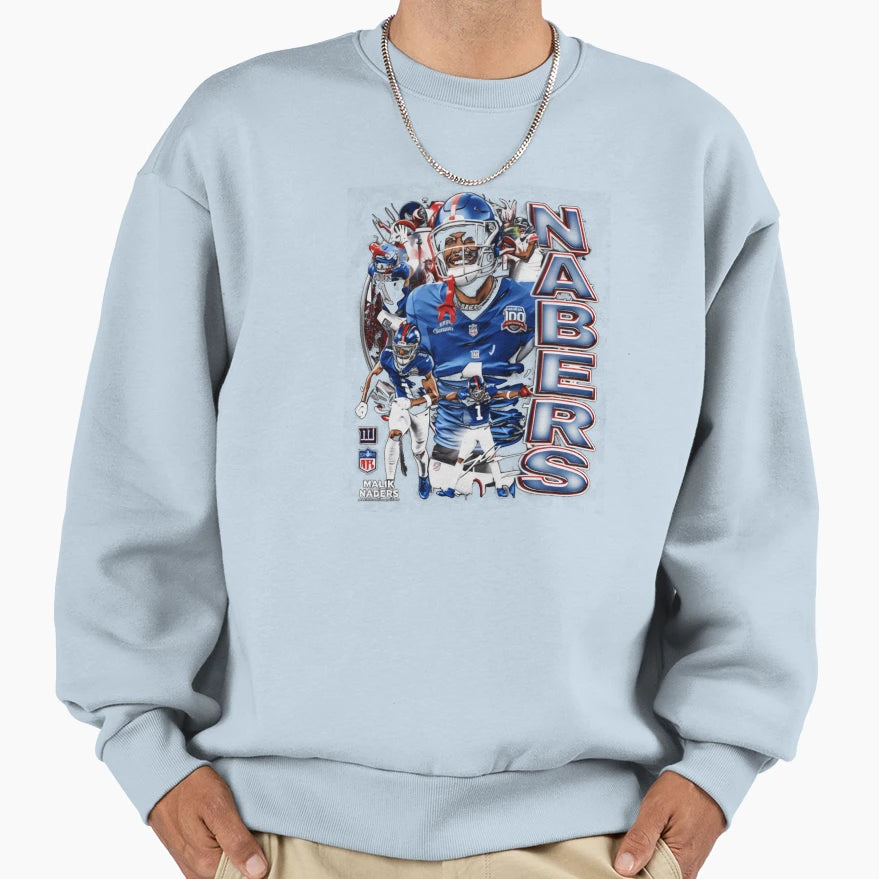 Malik Nabers New York G Vertical Sweatshirt - Minimalist Print Unisex - T-Shirt, Sweatshirt, Hoodie