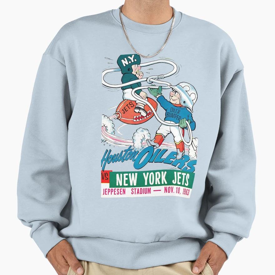 Oilers V Jets Sweatshirt - Graphic Print Unisex - T-Shirt, Sweatshirt, Hoodie