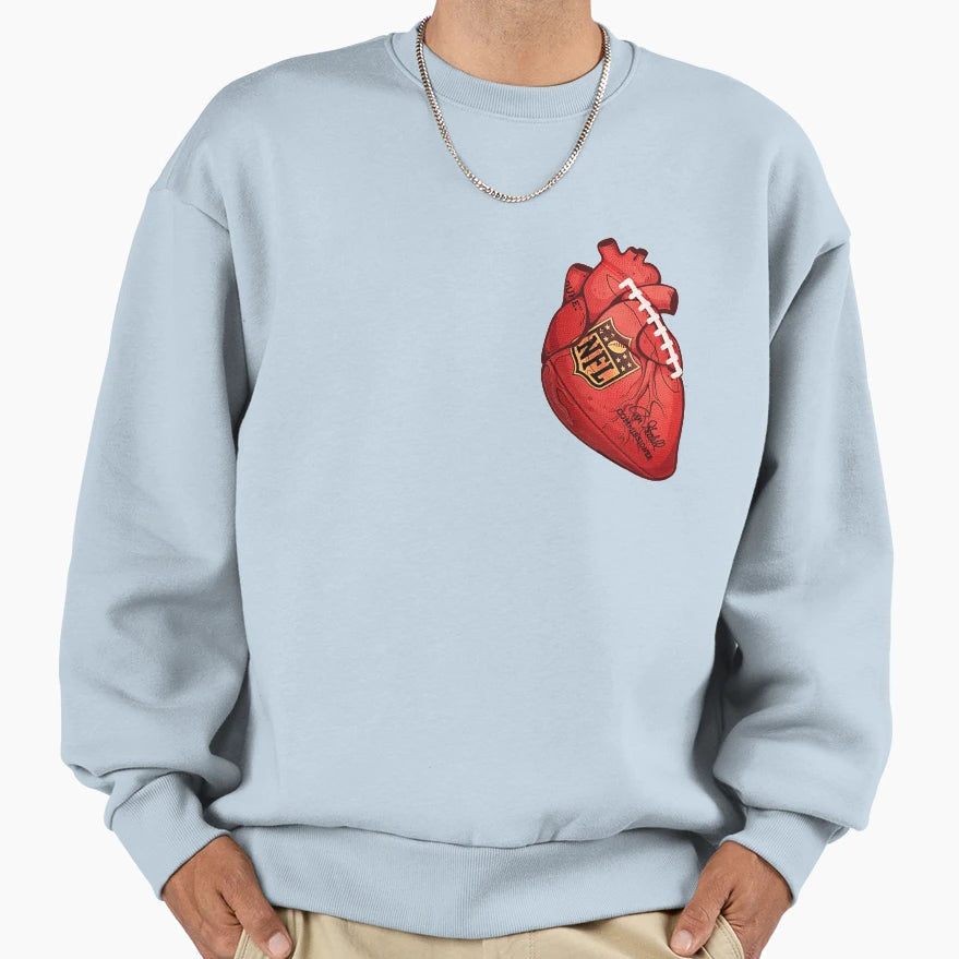 I Heart Football Sweatshirt - Trendy Graphic for Adults - T-Shirt, Sweatshirt, Hoodie