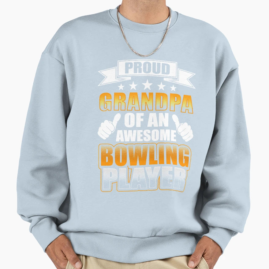 Grandpa Proud Grandpa Awesome Bowling T-Shirt - Minimalist Print Men Women - T-Shirt, Sweatshirt, Hoodie
