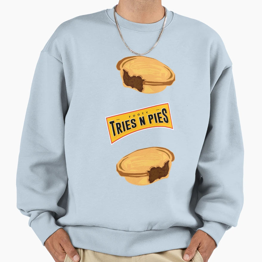 Footy Tries N Pies Sweatshirt - Graphic Print for Adults - T-Shirt, Sweatshirt, Hoodie