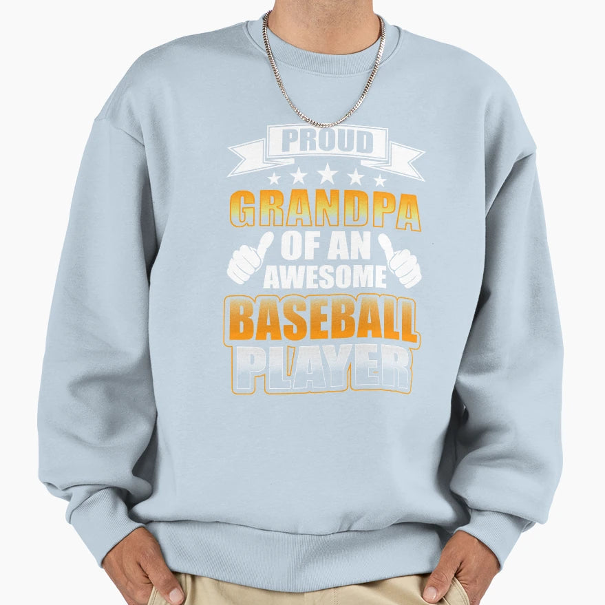 Grandpa Proud Grandpa Awesome Baseball T-Shirt - Trendy Graphic for Adults - T-Shirt, Sweatshirt, Hoodie