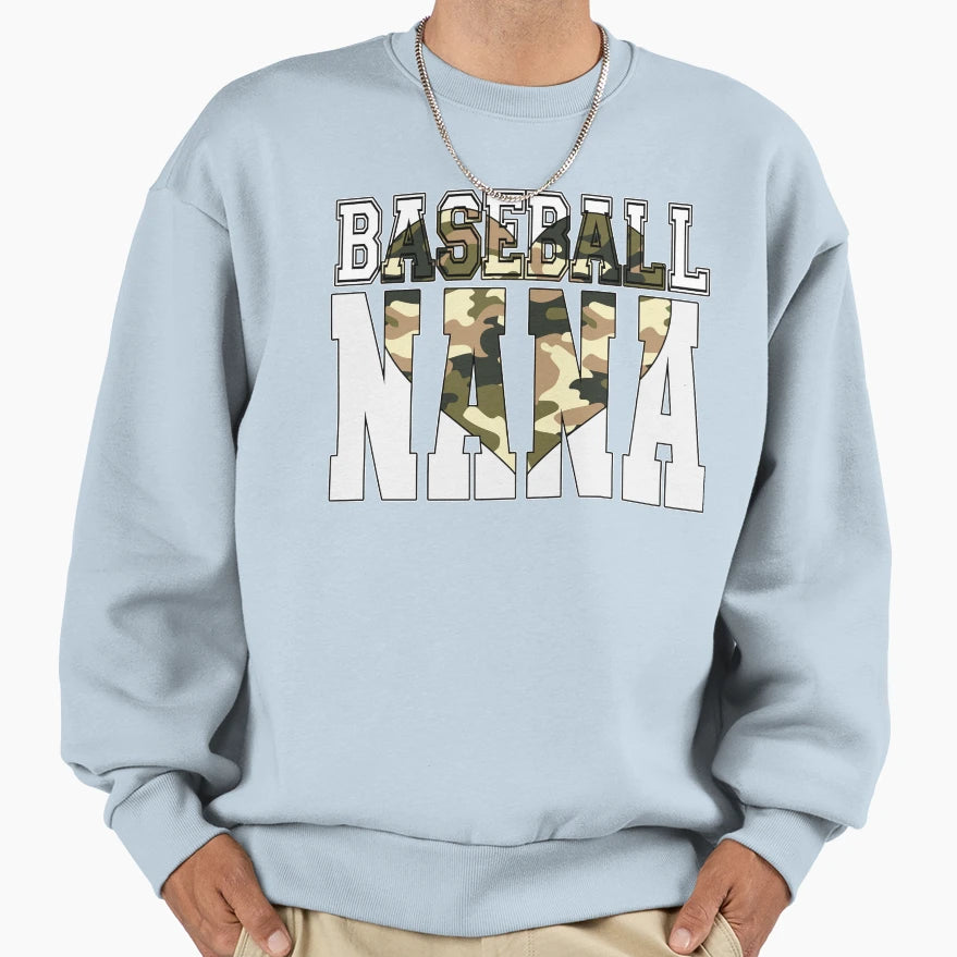 Baseball Nana Camo Heart T-Shirt - Streetwear Style Unisex - T-Shirt, Sweatshirt, Hoodie