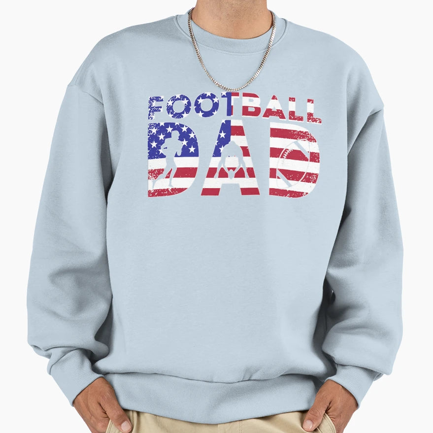 Usa Flag Football Dad Lineman Sweatshirt - Custom Art Print Men Women - T-Shirt, Sweatshirt, Hoodie