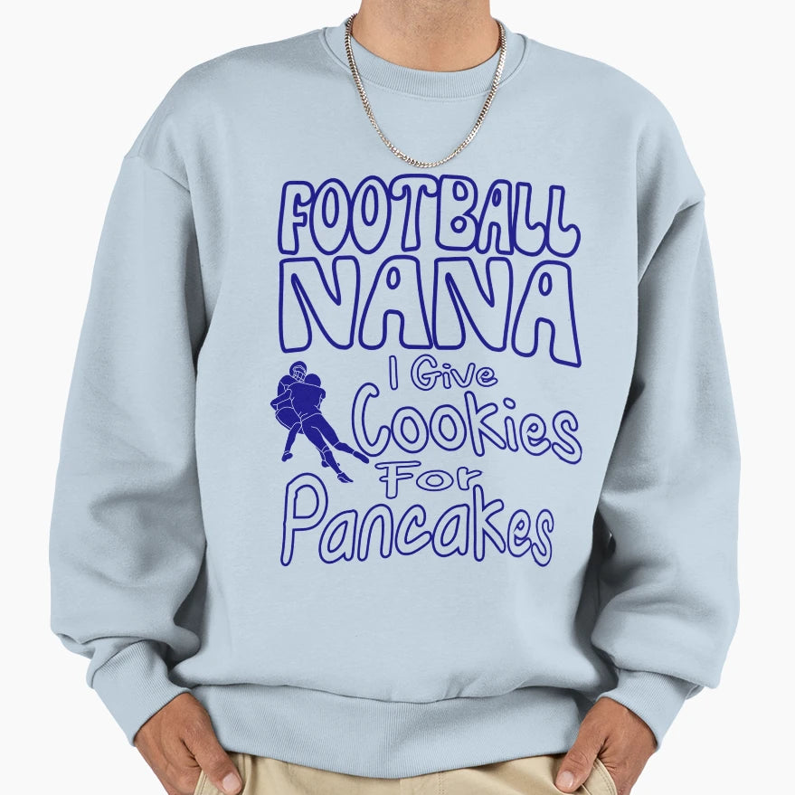Football Nana Cookies Pancakes Sweatshirt - Trendy Graphic for Adults - T-Shirt, Sweatshirt, Hoodie
