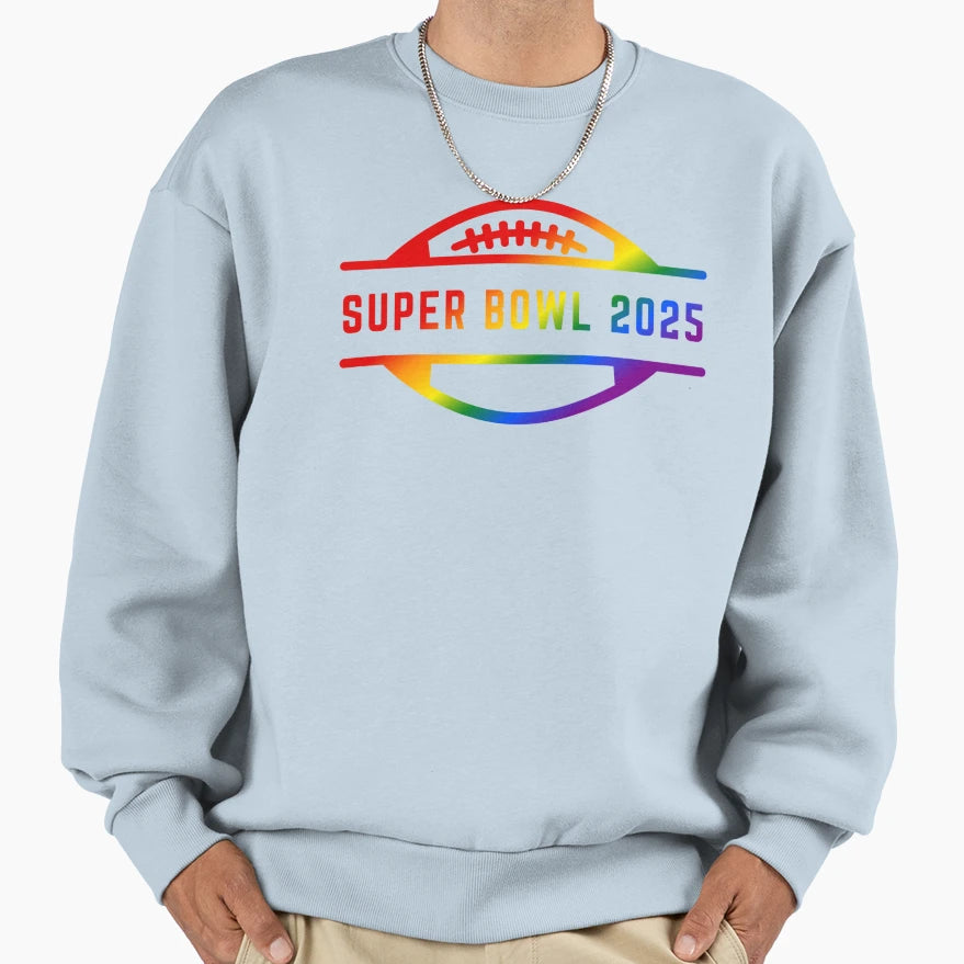 Super Bowl 2025 Pride Flag Game Day Sweatshirt - Trendy Graphic Unisex - T-Shirt, Sweatshirt, Hoodie