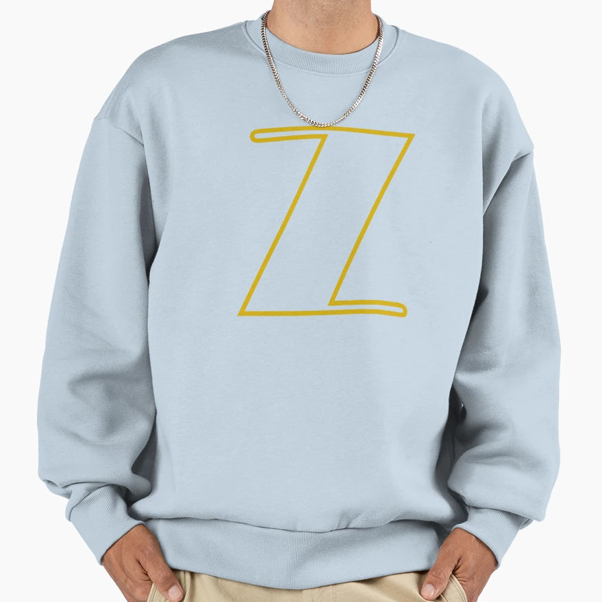 Letter Z Gold Outline Sweatshirt - Unique Graphic Men Women - T-Shirt, Sweatshirt, Hoodie