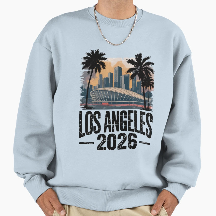 Los Angeles 2026 Palm Tree Sunset V6 T-Shirt - Minimalist Print for Adults - T-Shirt, Sweatshirt, Hoodie