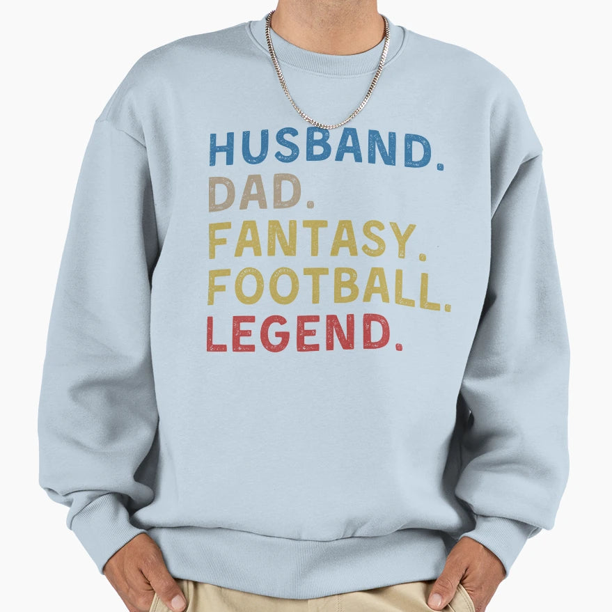 Husband Dad Fantasy Football Sweatshirt - Aesthetic Graphic Men Women - T-Shirt, Sweatshirt, Hoodie