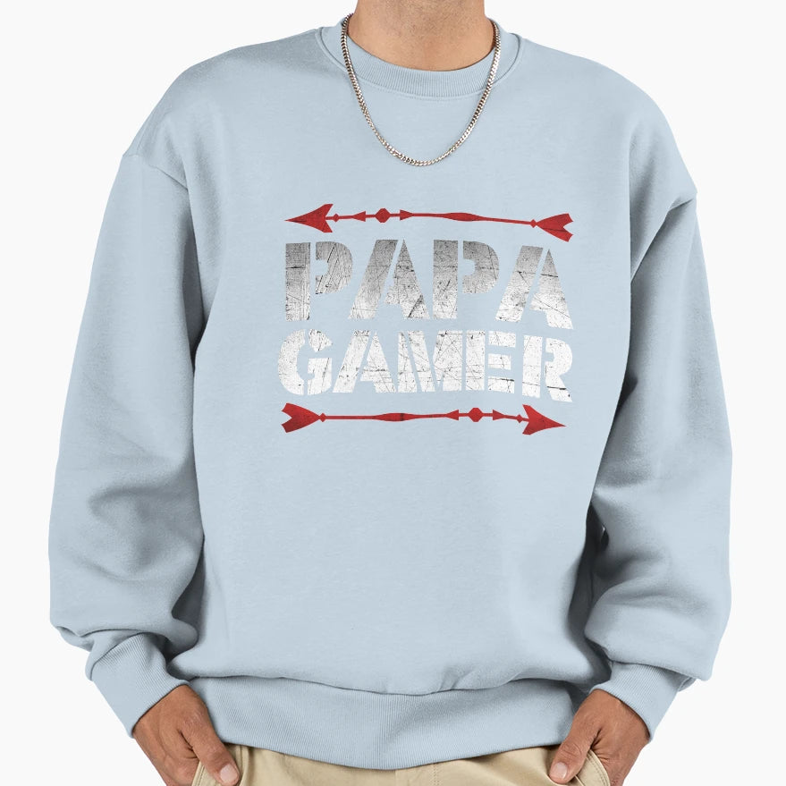 Papa Gamer Sweatshirt - Novelty Apparel Unisex - T-Shirt, Sweatshirt, Hoodie