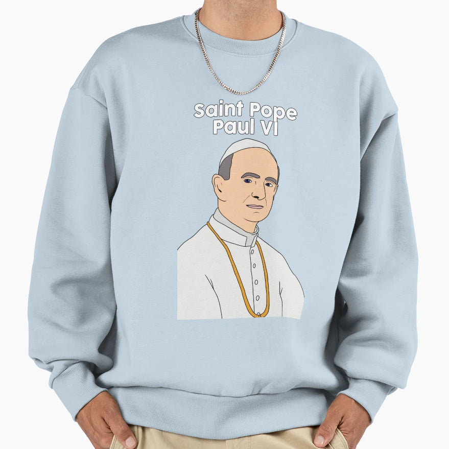 Saint Pope Paul Vi Sweatshirt - Custom Art Print Unisex - T-Shirt, Sweatshirt, Hoodie