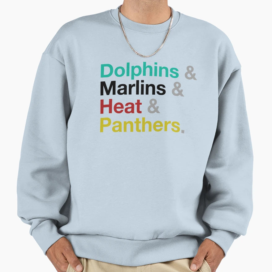 Miami Sports Sweatshirt - Custom Art Print for Adults - T-Shirt, Sweatshirt, Hoodie