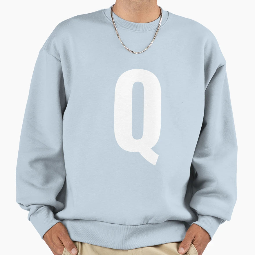 Q Letter Abc Letter Q Sweatshirt - Casual Everyday Wear Unisex - T-Shirt, Sweatshirt, Hoodie
