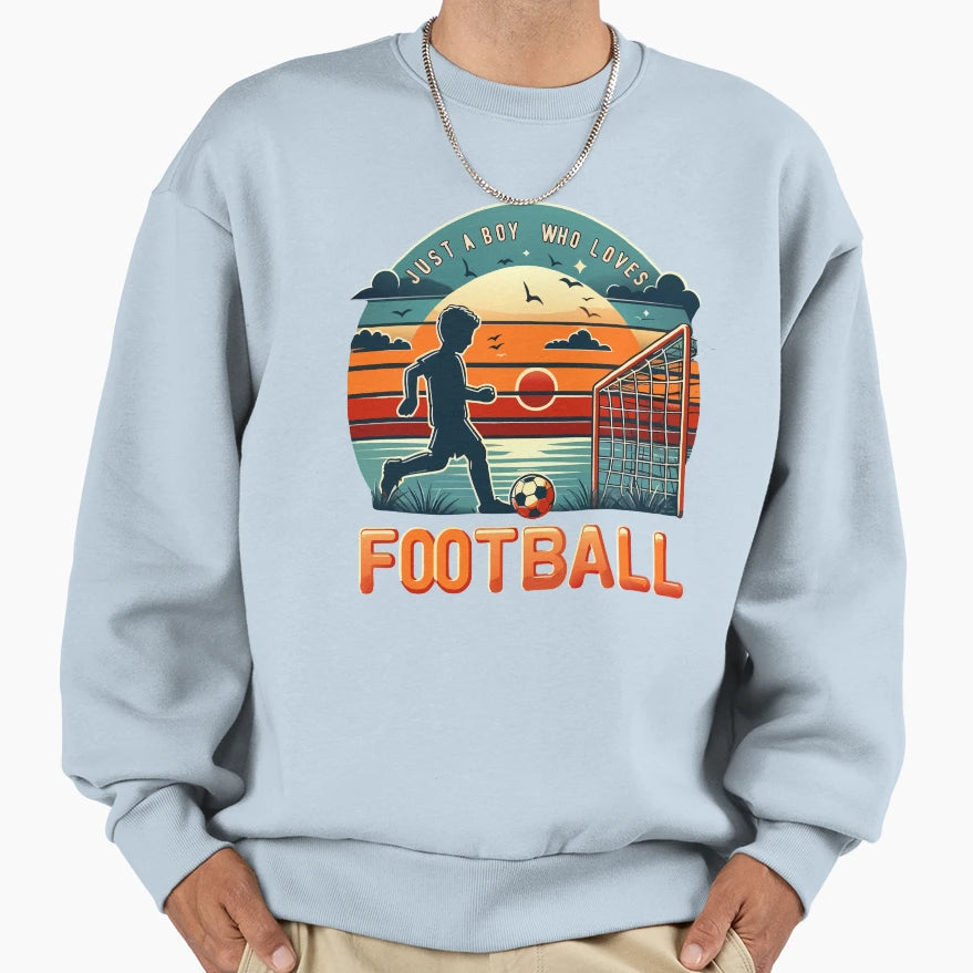 Just Who Loves Football Sweatshirt - Minimalist Print Men Women - T-Shirt, Sweatshirt, Hoodie